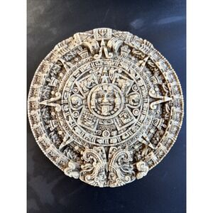 Mayan Aztec Sunstone Archaeological Calendar Wall Plaque 7"